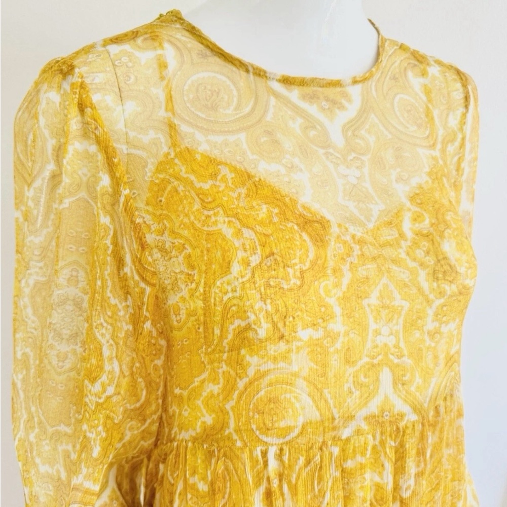 Zimmermann Lumino Yellow Paisley Dress - 0